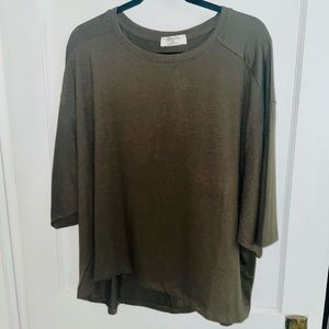 ZENANA BROWN/GREEN BASIC TOP